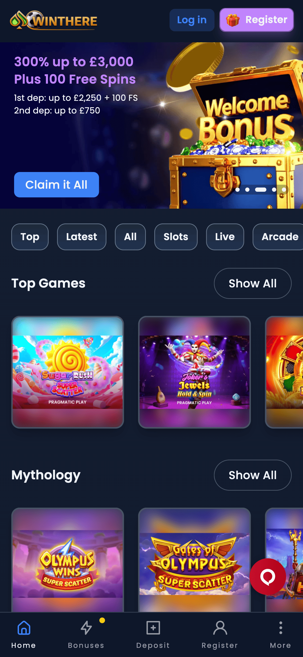 Winthere home page