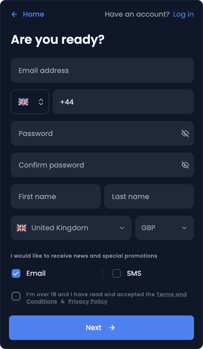 Winthere registration form